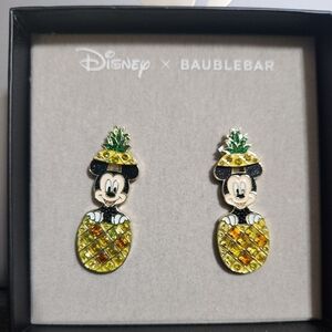 BaubleBar Mickey Disney Pineapple Earrings - Yellow and Green